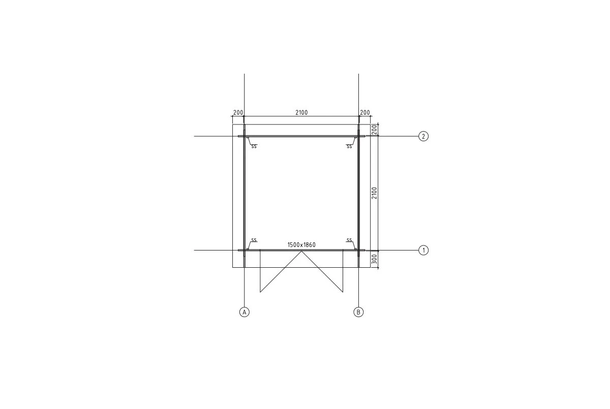 Abri de jardin bois brut ORIGINE 1B - Toit double pente - 4,18m² - Madriers 28 mm