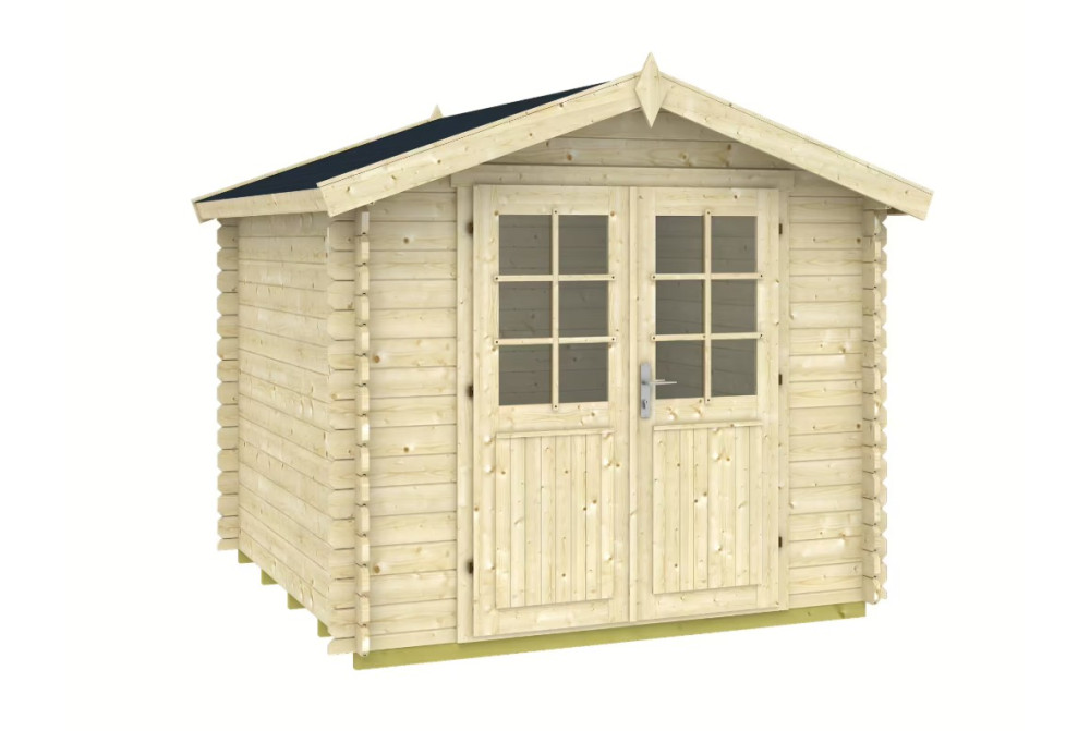Abri de jardin bois brut ORIGINE 1B - Toit double pente - 4,18m² - Madriers 28 mm