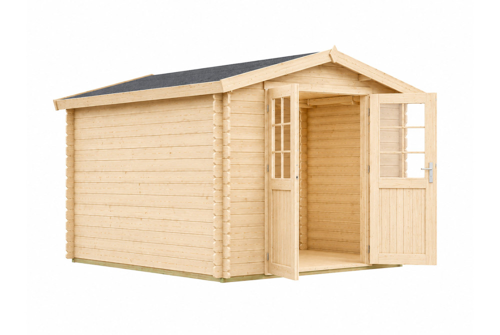 Abri de jardin bois brut ORIGINE 5A - 28mm- 9.68m²