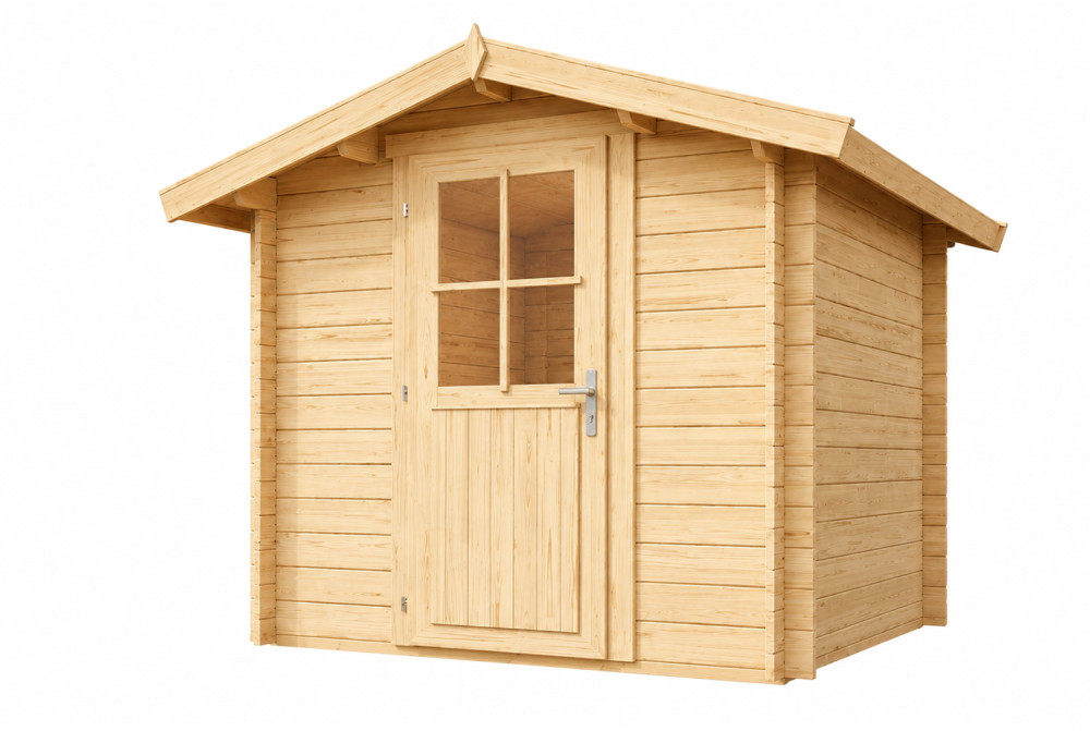 Abri de jardin bois brut ORIGINE 1A - Toit double pente - 4,18 m² - Madriers 28 mm