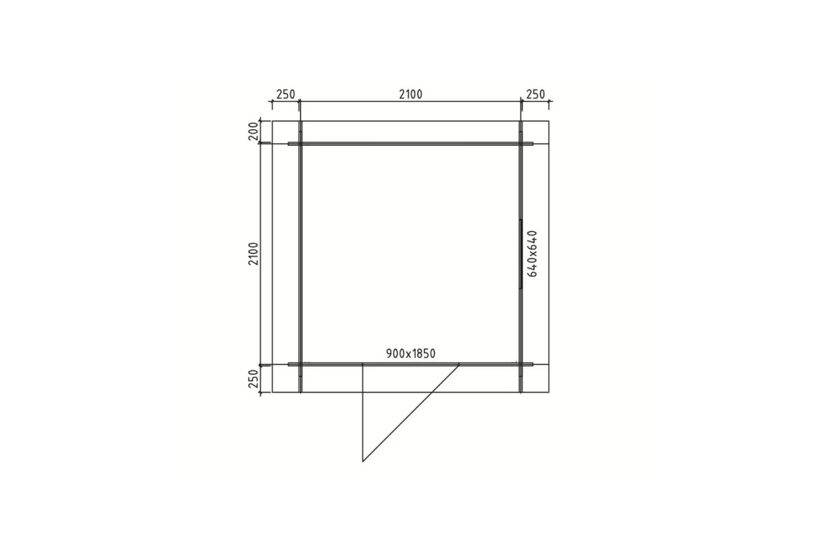 Abri de jardin bois brut ORIGINE 1C - Toit double pente - 4,18 m² - Madriers 28 mm