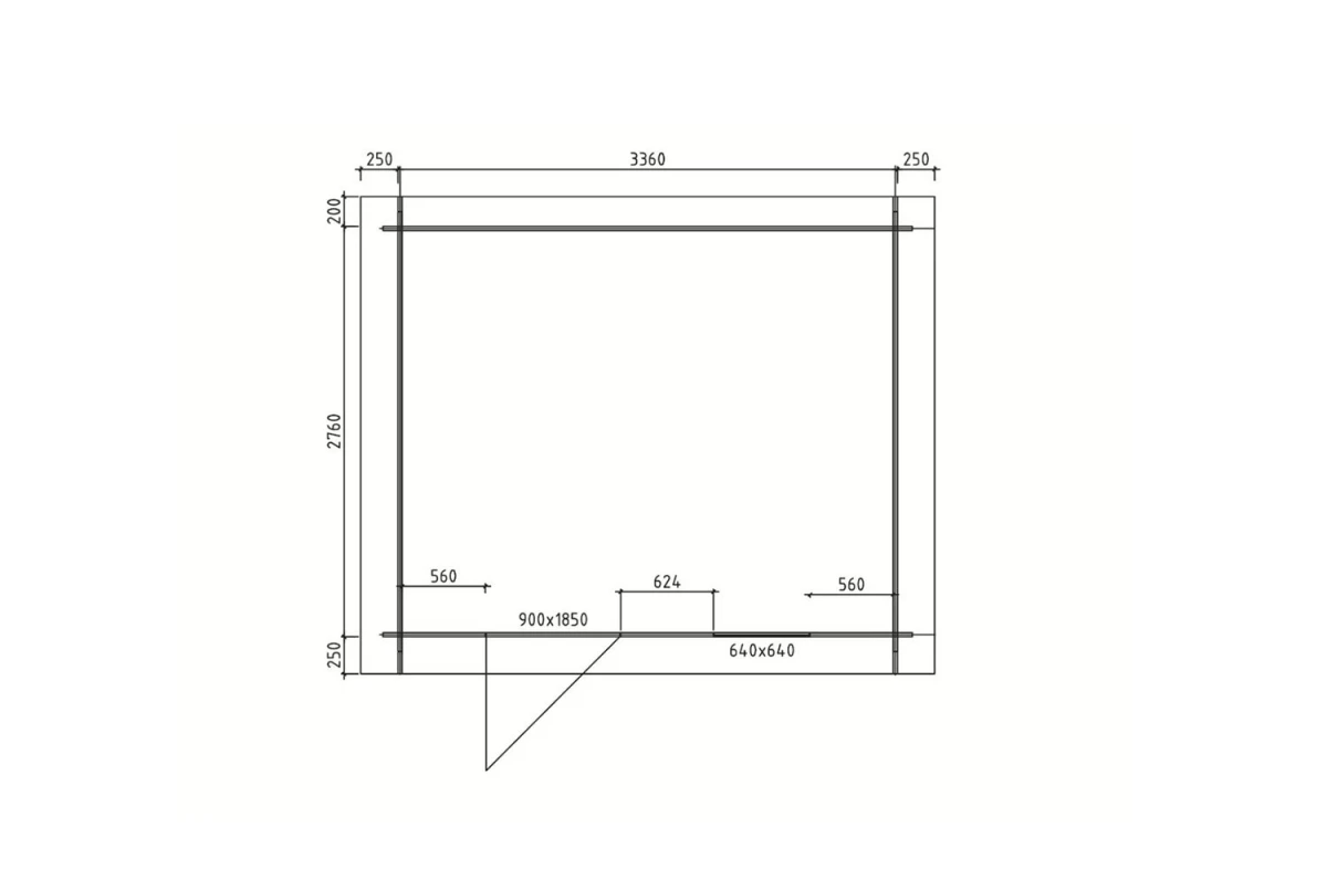 Abri de jardin bois traité autoclave ORIGINE 4B - Toit double pente - 8,93 m² - Madriers 28 mm