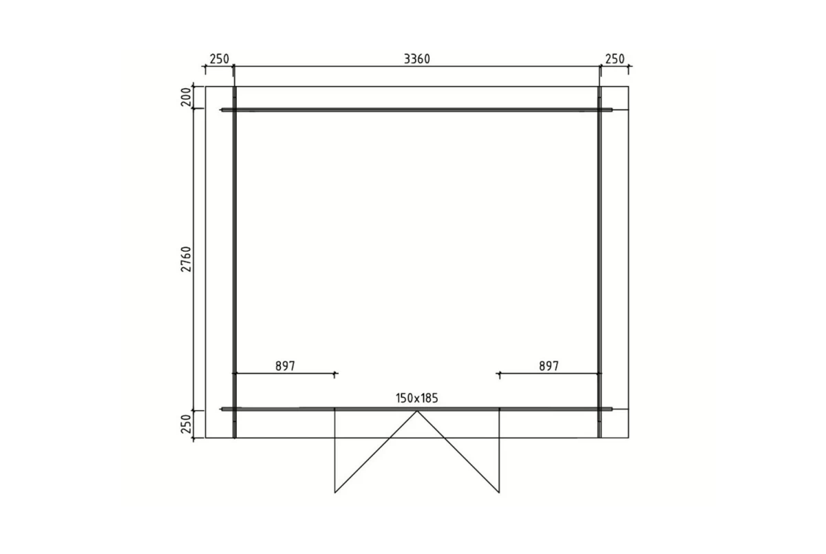 Abri de jardin bois traité autoclave ORIGINE 4D - Toit double pente - 8,93 m² - Madriers 28 mm