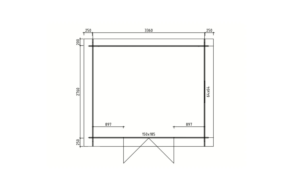 Abri de jardin bois traité autoclave ORIGINE 4E - Toit double pente - 8,93 m² - Madriers 28 mm