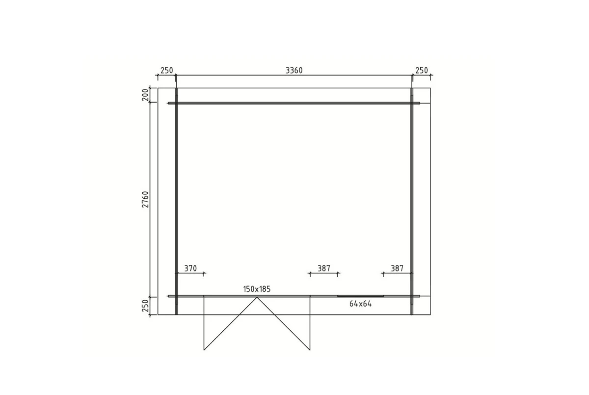 Abri de jardin bois brut ORIGINE 4F - Toit double pente - 8,93 m² - Madriers 28 mm