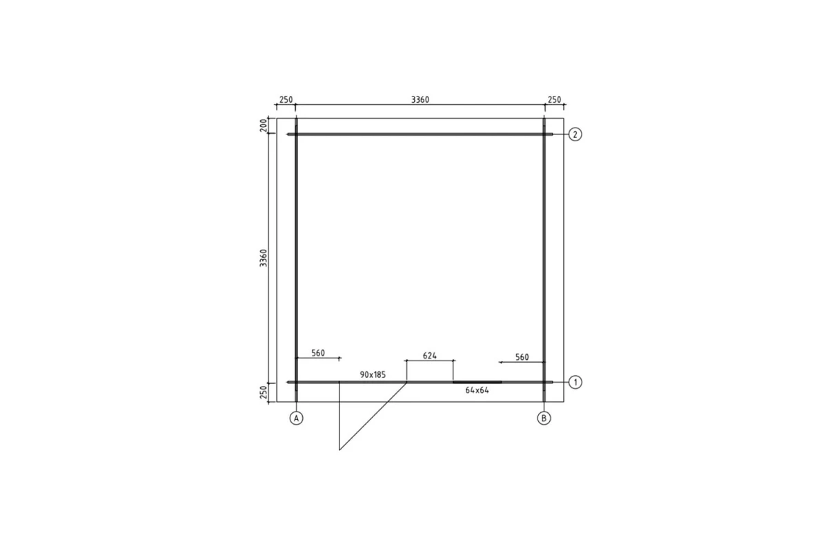 Abri de jardin bois traité autoclave ORIGINE 5B - Toit double pente - 10,92 m² - Madriers 28 mm