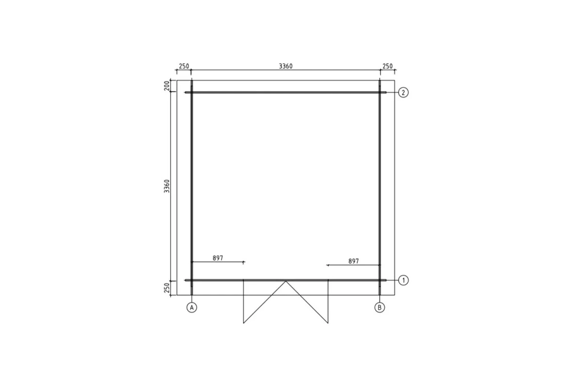 Abri de jardin bois brut ORIGINE 5D - Toit double pente - 10,92 m² - Madriers 28 mm