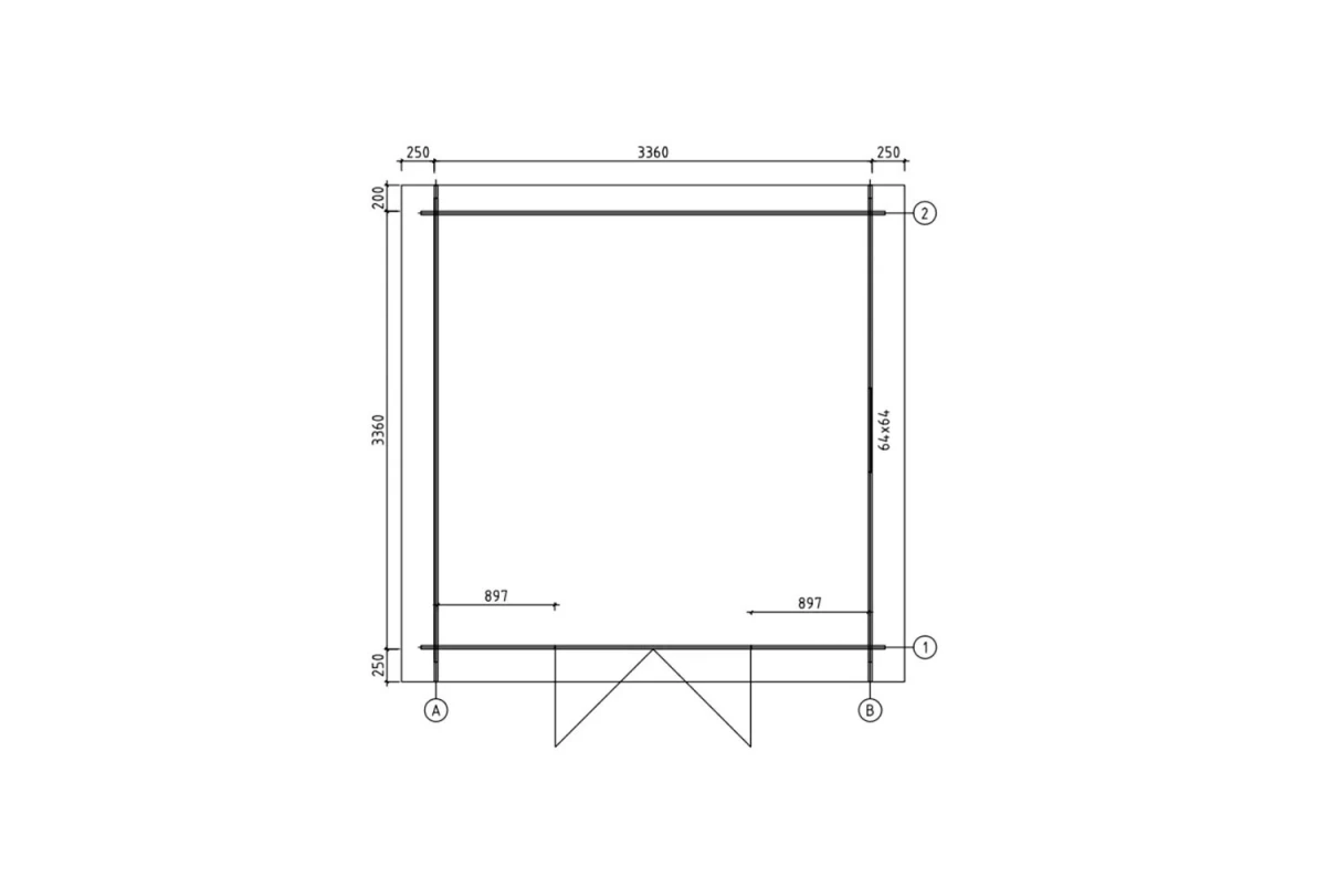 Abri de jardin bois traité autoclave ORIGINE 5E - Toit double pente - 10,92 m² - Madriers 28 mm