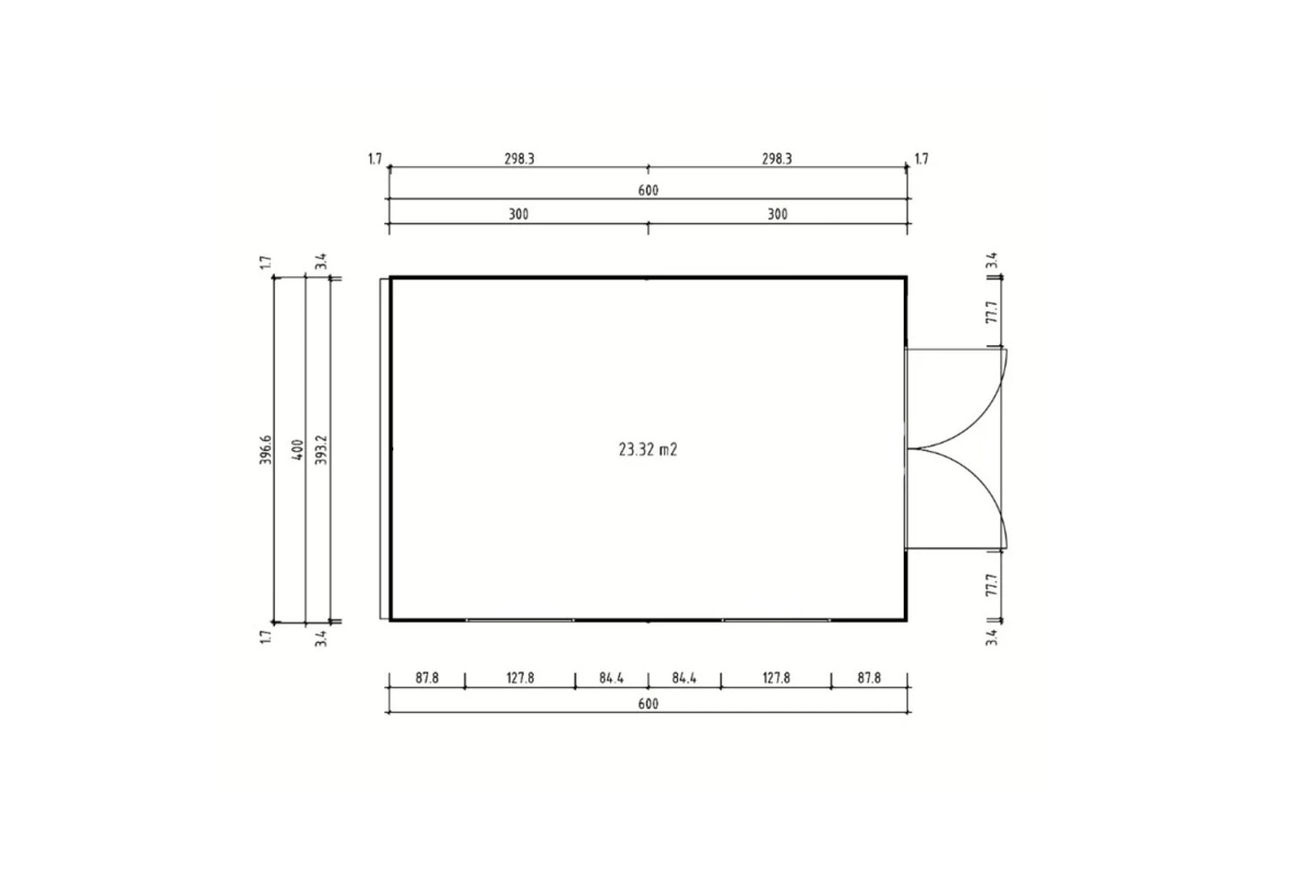 Garage bois traité autoclave BRISE A - Toit monopente - 1 voiture - 23,32 m² - Madriers 34 mm + bardage 18 mm