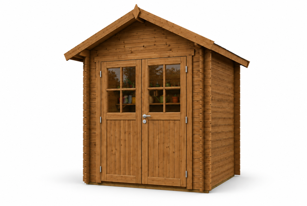 Abri de jardin bois traité autoclave MISTRAL A - Toit double pente - 3,10 m² - Madriers 44 mm