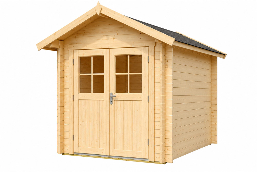 Abri de jardin bois brut MISTRAL B - Toit double pente - 4,55 m² - Madriers 44 mm