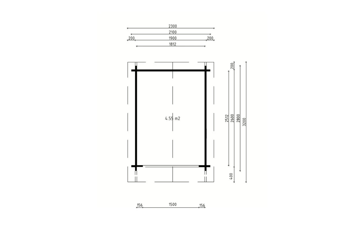 Abri de jardin bois traité autoclave MISTRAL B - Toit double pente - 4,55 m² - Madriers 44 mm