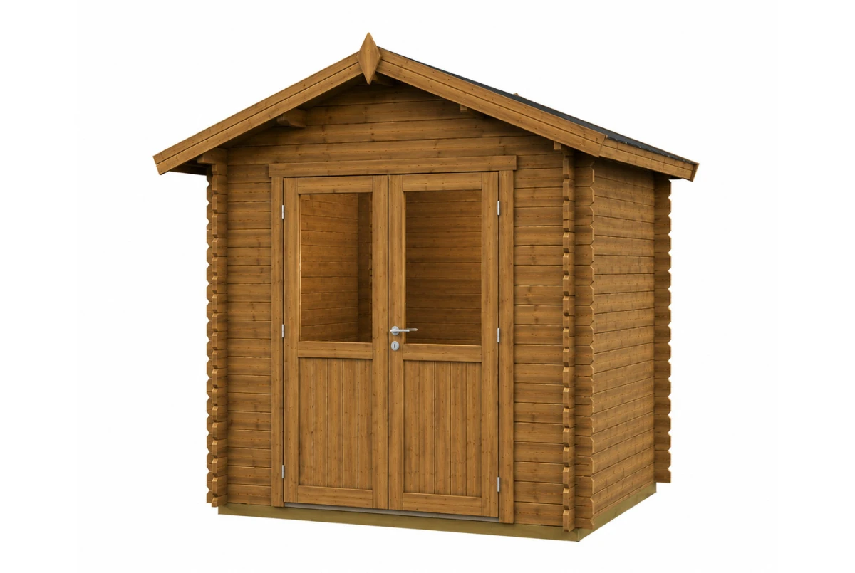 Abri de jardin bois traité autoclave MISTRAL C - Toit double pente - 4,42 m² - Madriers 44 mm