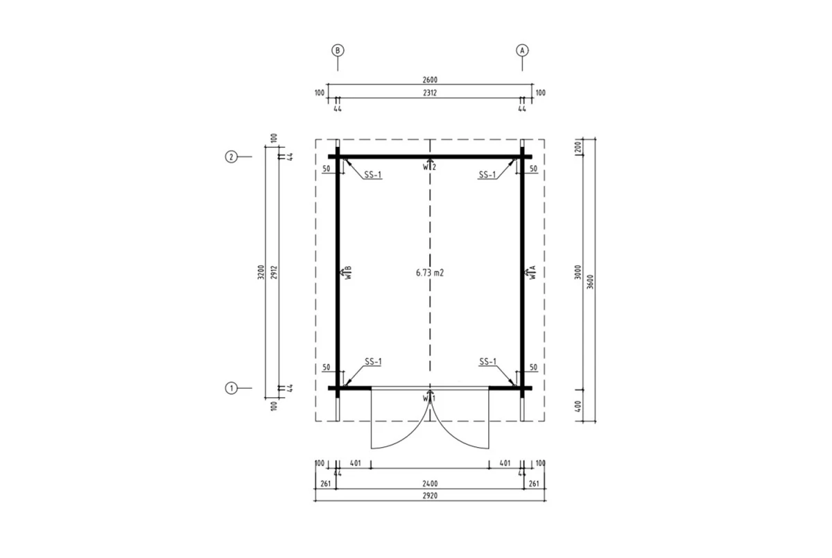 Abri de jardin bois traité autoclave MISTRAL E - Toit double pente - 6,73 m² - Madriers 44 mm
