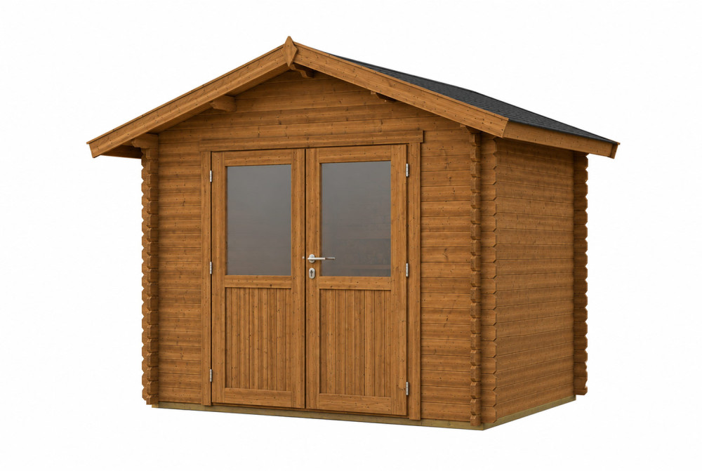 Abri de jardin bois traité autoclave MISTRAL G - Toit double pente - 8,48 m² - Madriers 44 mm