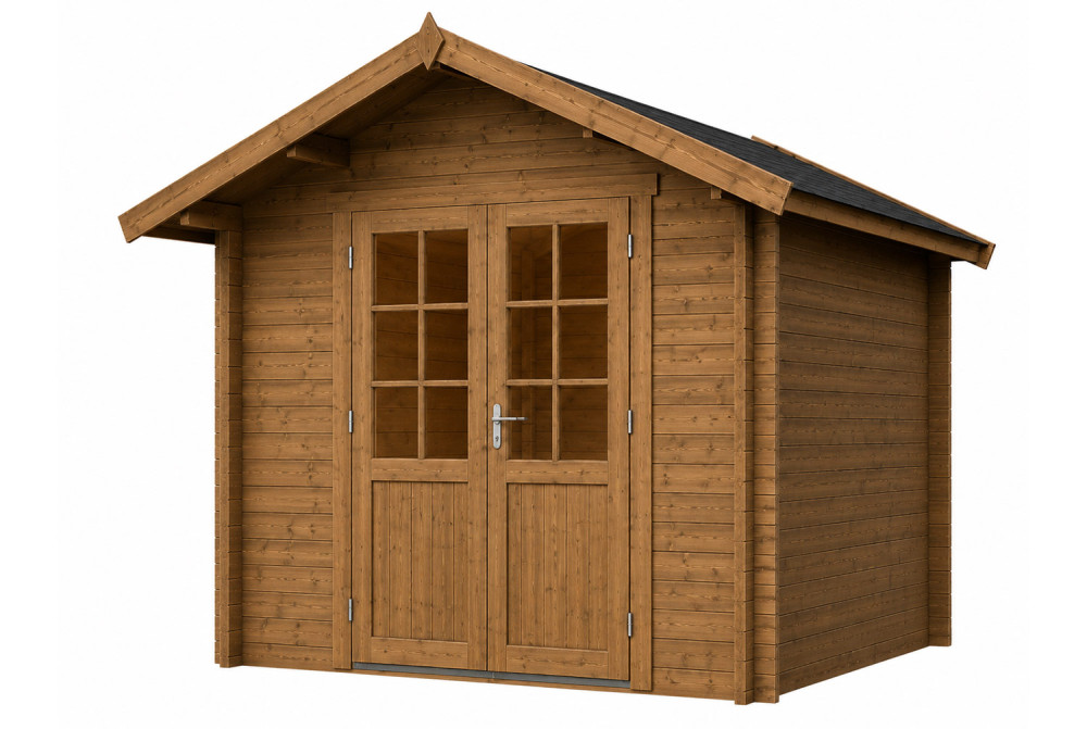 Abri de jardin bois traité autoclave MISTRAL H - Toit double pente - 10,23 m² - Madriers 44 mm