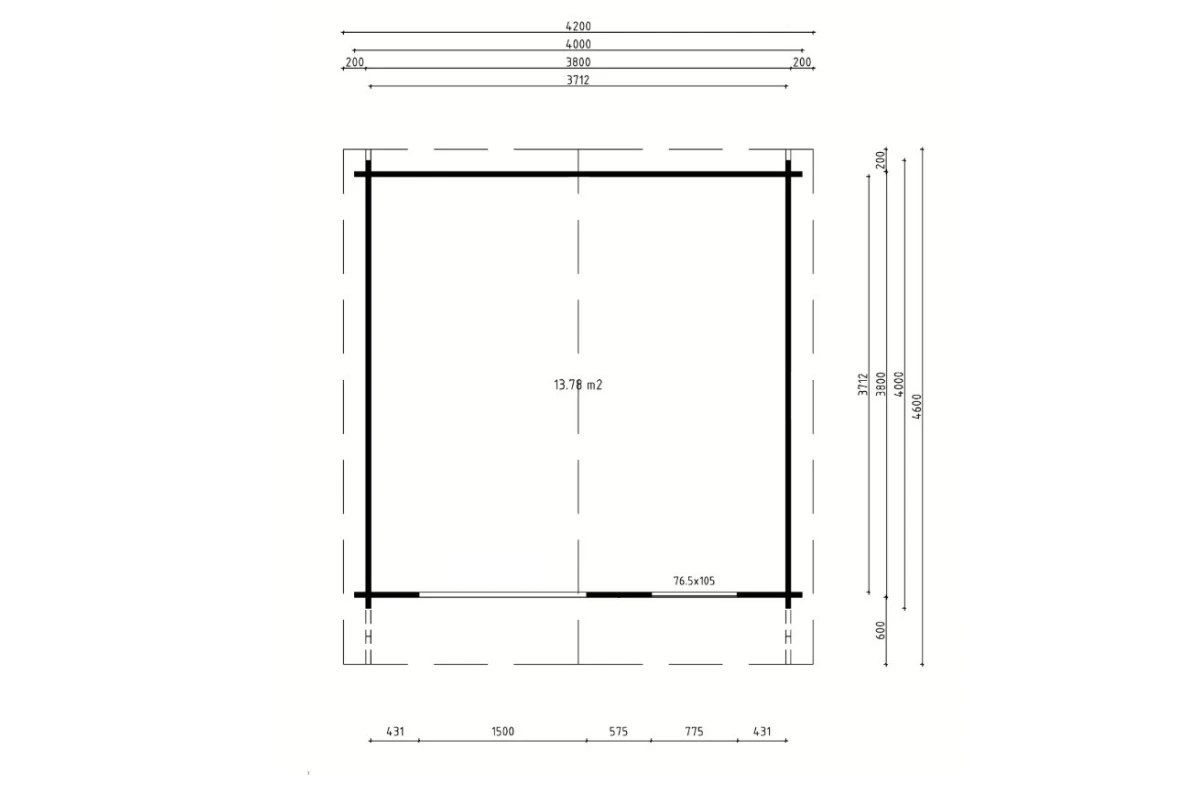 Abri de jardin bois brut MISTRAL J - Toit double pente - 13,78 m² - Madriers 44 mm