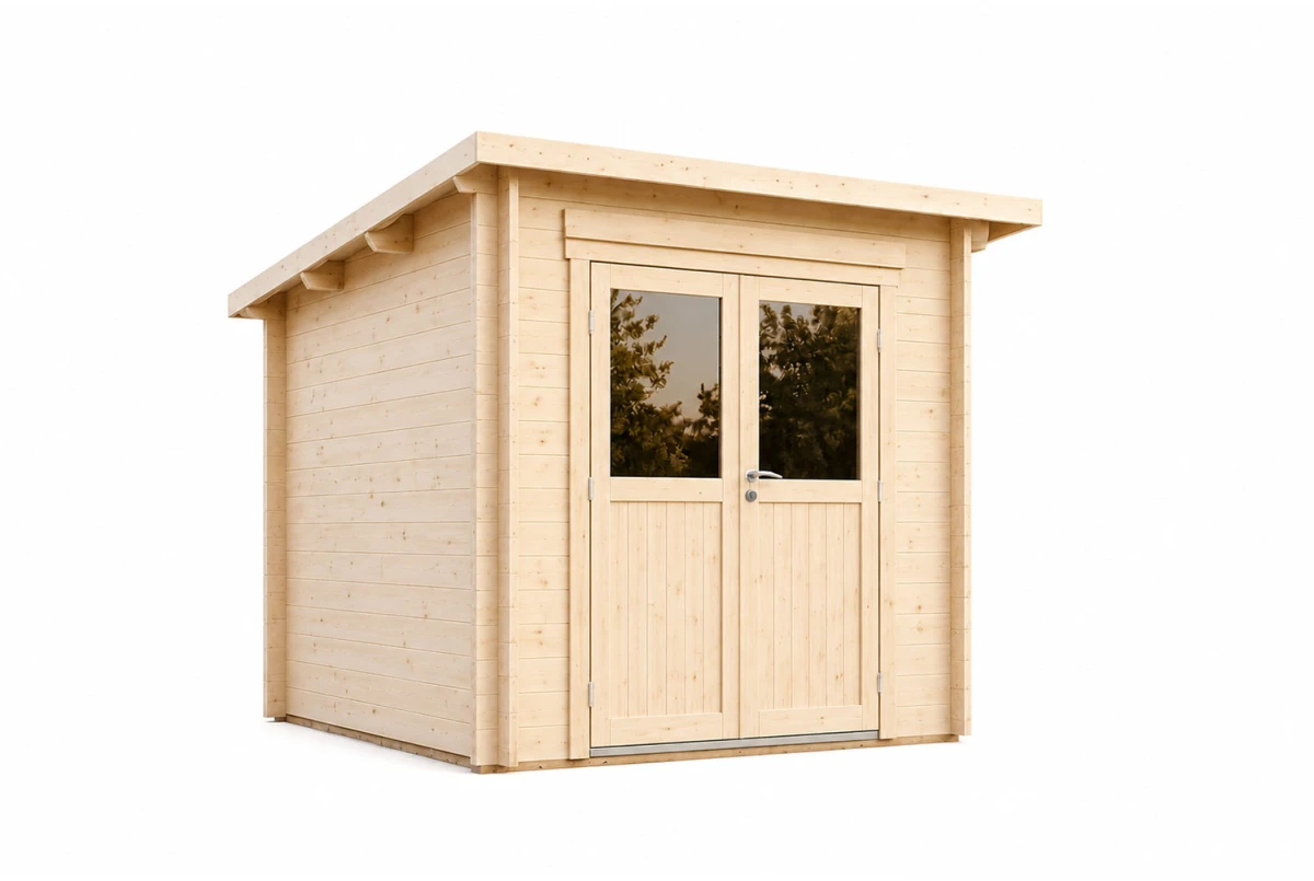 Abri de jardin bois brut ALTO 44 A - Toit monopente - 5,35 m² - Madriers 44 mm
