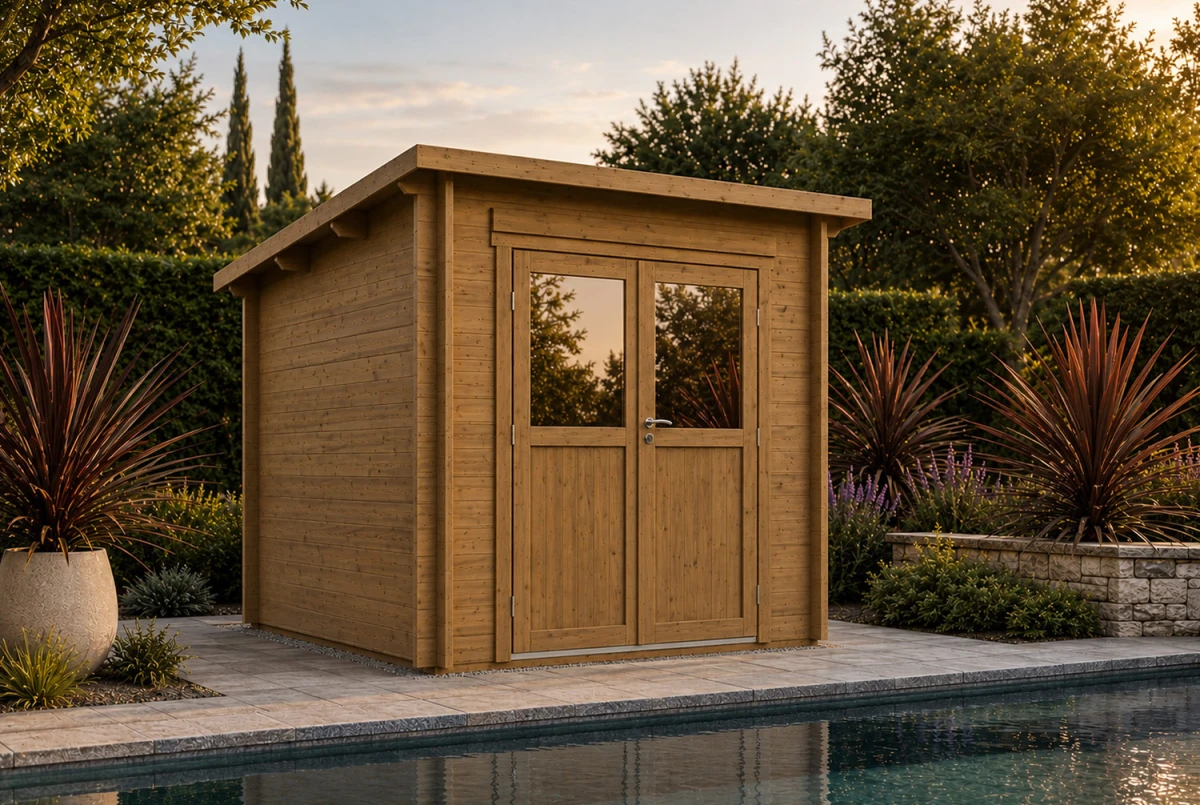 Abri de jardin bois traité autoclave ALTO 44 A - Toit monopente - 5,35 m² - Madriers 44 mm