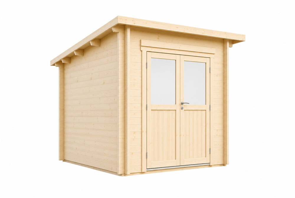 Abri de jardin bois brut ALTO 44 B - Toit monopente - 6,73 m² - Madriers 44 mm