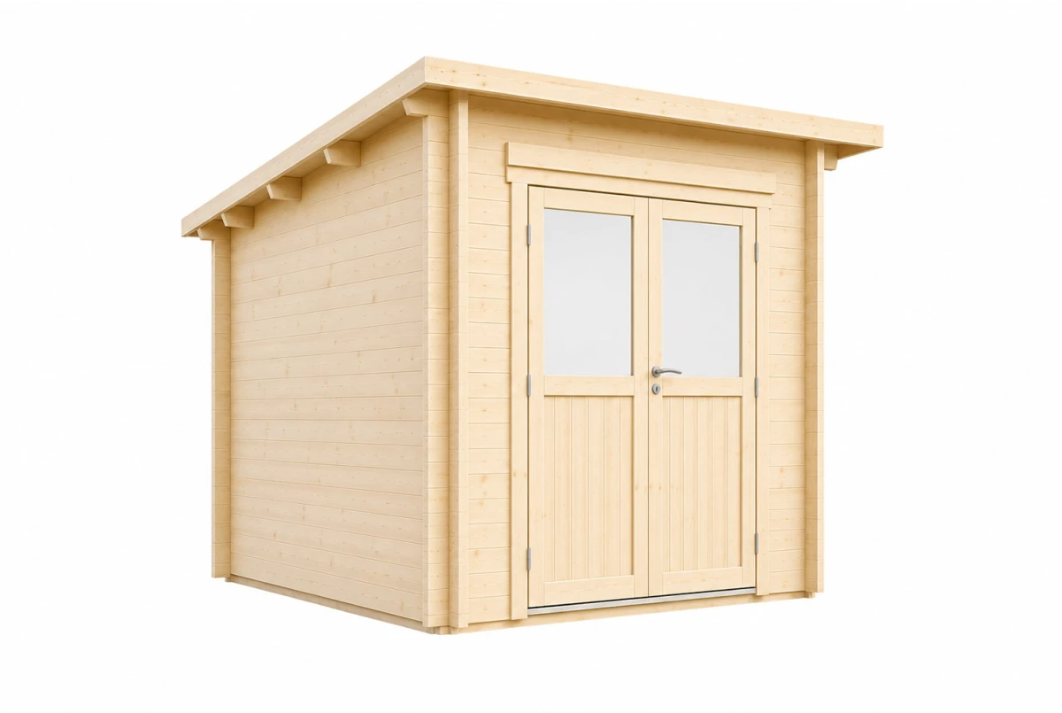 Abri de jardin bois brut ALTO 44 B - Toit monopente - 6,73 m² - Madriers 44 mm