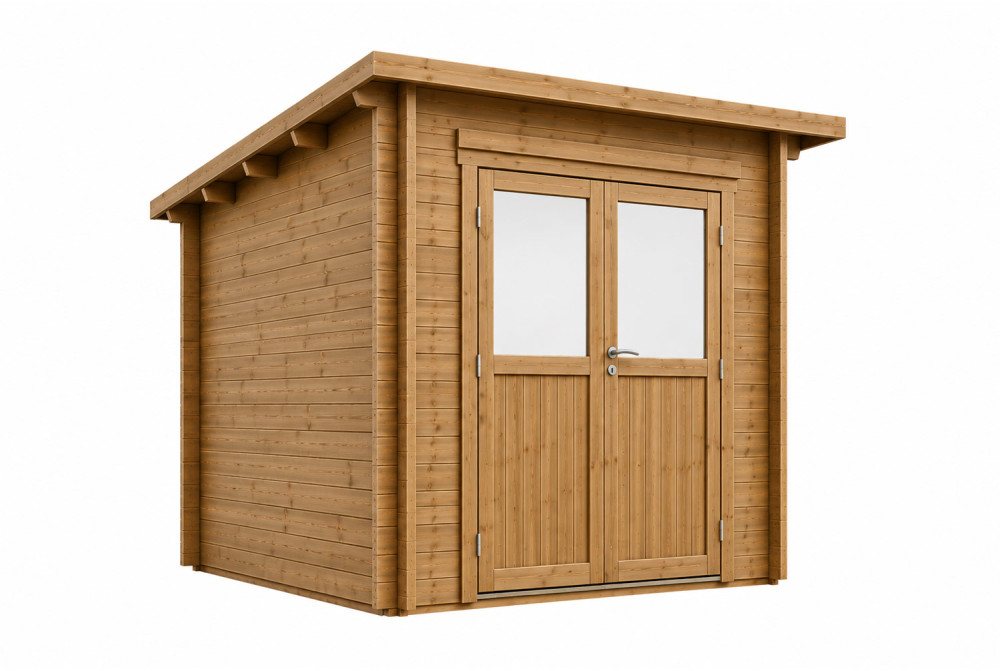 Abri de jardin bois traité autoclave ALTO 44 B - Toit monopente - 6,73 m² - Madriers 44 mm