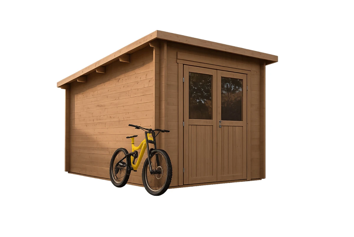 Abri de jardin bois traité autoclave ALTO 44 C - Toit monopente - 8,58 m² - Madriers 44 mm