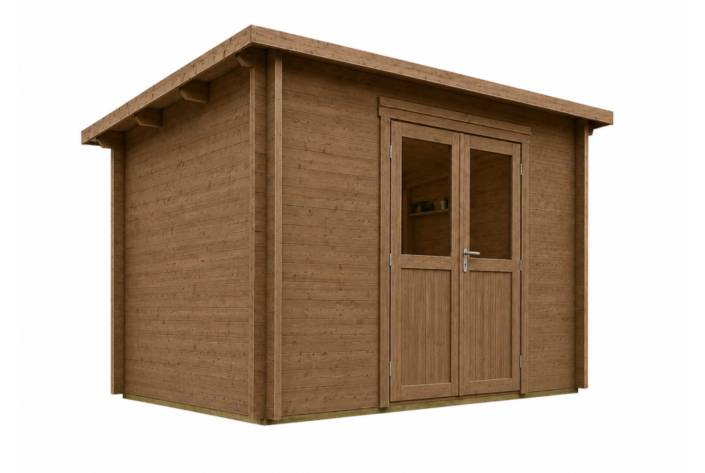 Abri de jardin bois traité autoclave ALTO 44 E - Toit monopente - 8,58 m² - Madriers 44 mm