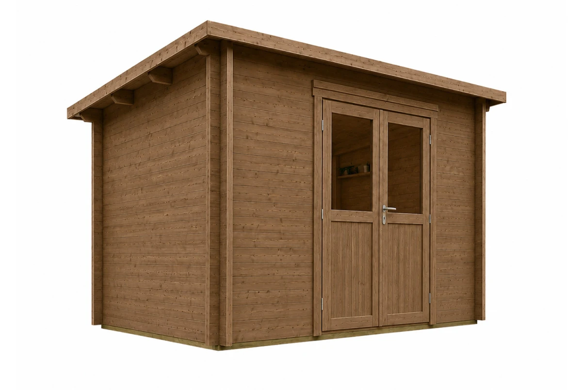 Abri de jardin bois traité autoclave ALTO 44 E - Toit monopente - 8,58 m² - Madriers 44 mm