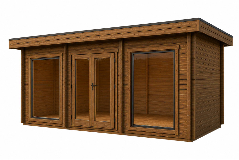 Abri de jardin bois traité autoclave CANOPÉE 44 L - Toit monopente - 18,75 m² - Madriers 44 mm