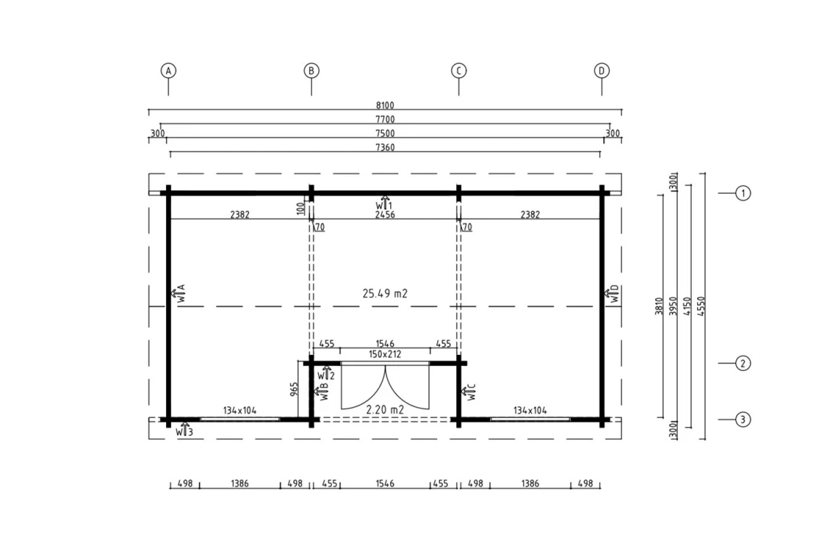 Chalet de jardin bois brut L'EMPREINTE - Toit double pente - 25,49 m² - Madriers 70 mm contrecollés