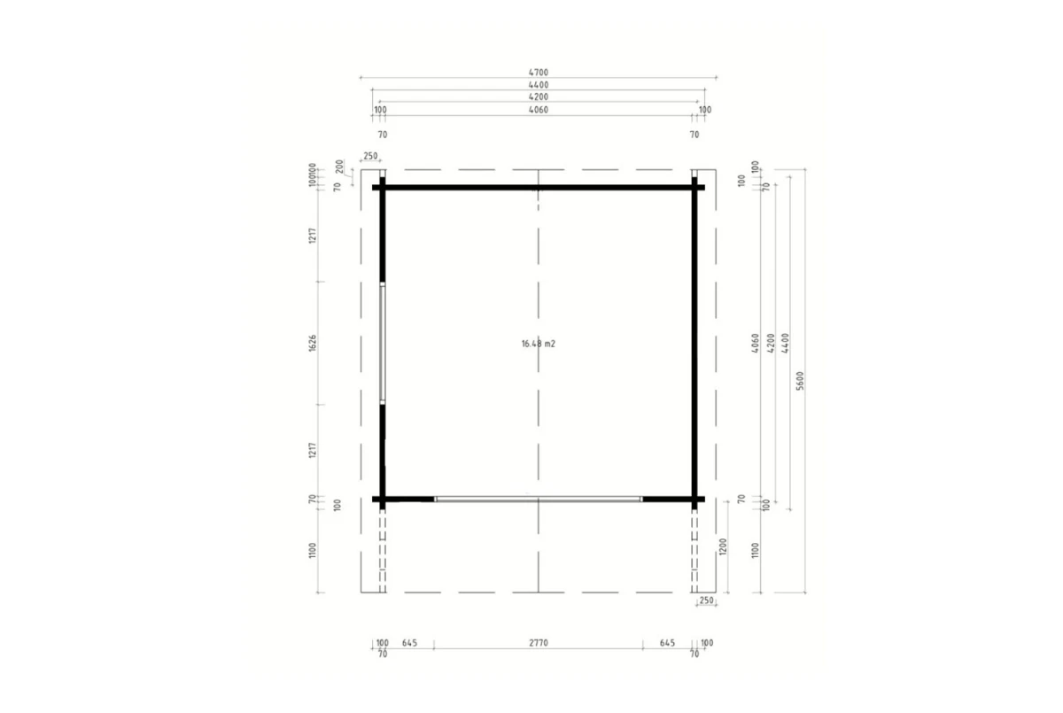 Chalet de jardin bois brut HARMONIE F - Toit double pente - 16,48 m² - Madriers 70 mm contrecollés