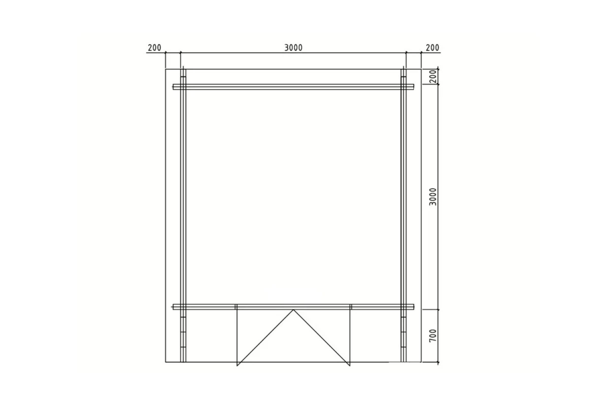 Chalet de jardin bois brut HERITAGE A - Toit double pente - 8,18 m² - Madriers 70 mm contrecollés