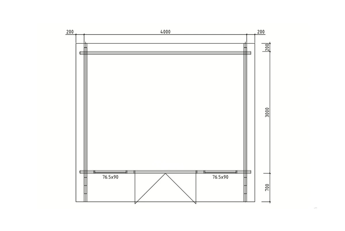 Chalet de jardin bois brut HERITAGE B - Toit double pente - 11,04 m² - Madriers 70 mm contrecollés