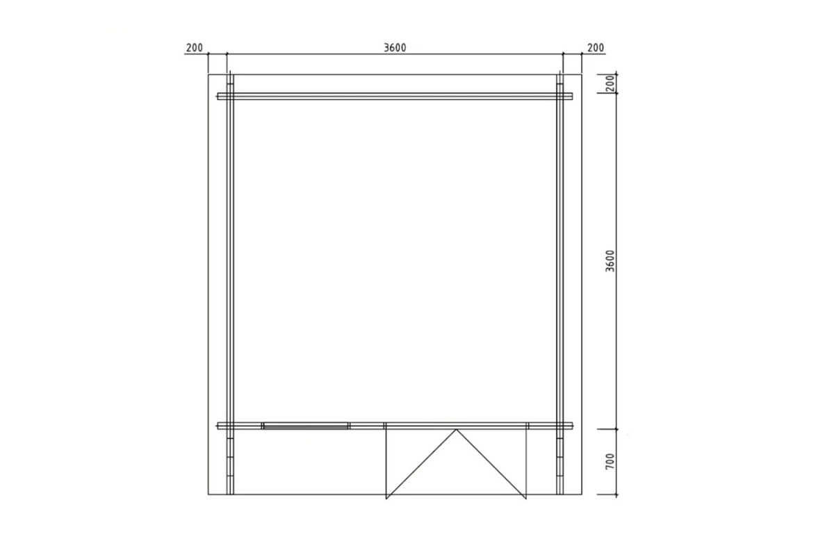 Chalet de jardin bois brut HERITAGE C - Toit double pente - 11,97 m² - Madriers 70 mm contrecollés