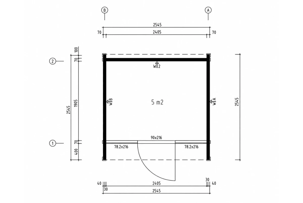 Sauna cabine extérieure à toit plat NORDIK XS – 5 m² – Bois brut – Madriers 70 mm contrecollés