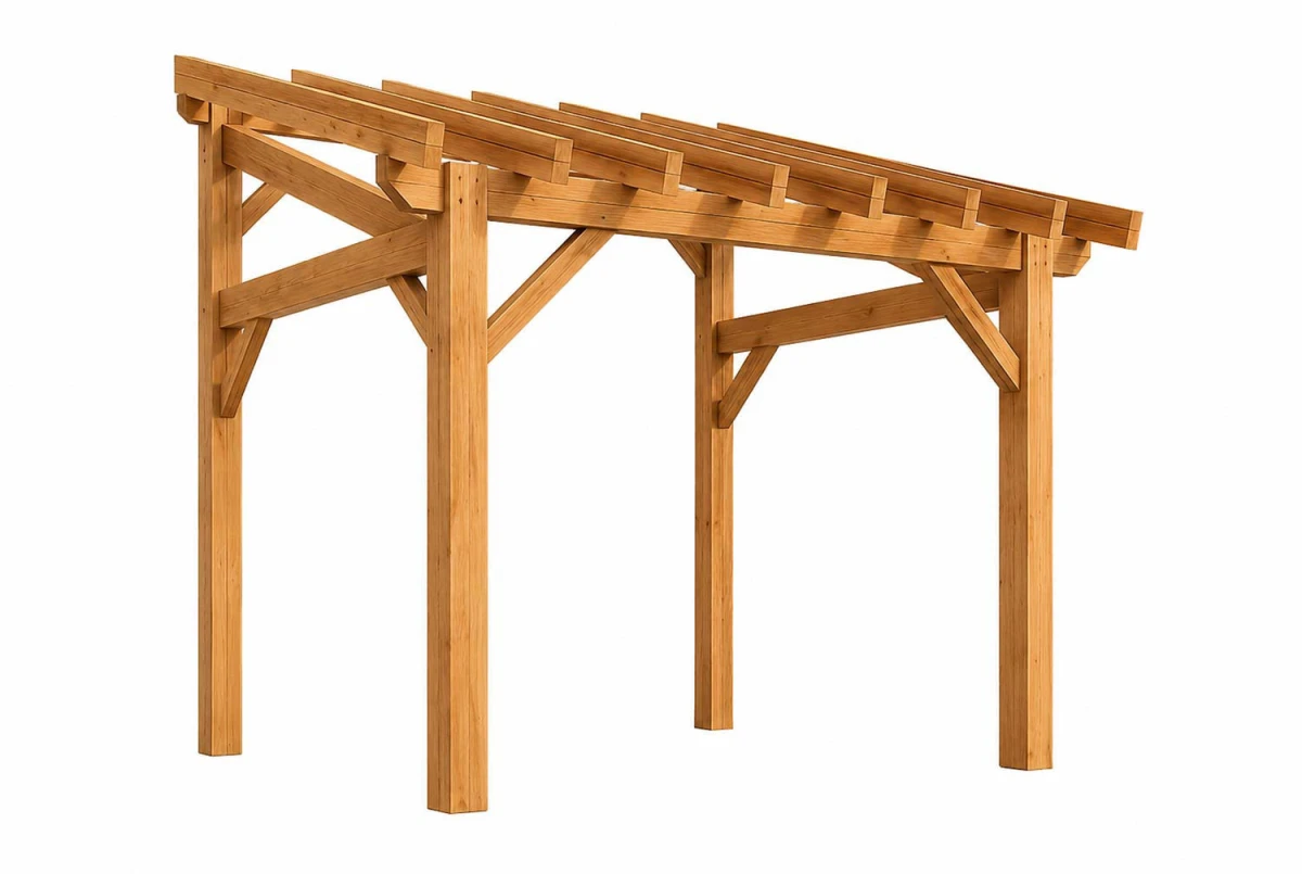Pergola bois adossée AZIMUT 3,50 × 3,25 m - Épicéa autoclave classe 3