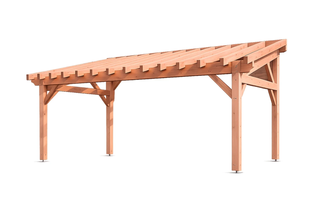 Carport bois Toit monopente 1 voiture AXIAL 3,75 × 6,50 m - Douglas