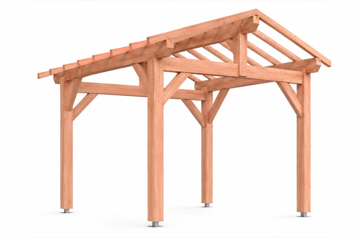 Pergola bois traditionnelle ATLAS 3,50 × 3,50 m - Épicéa classe 2