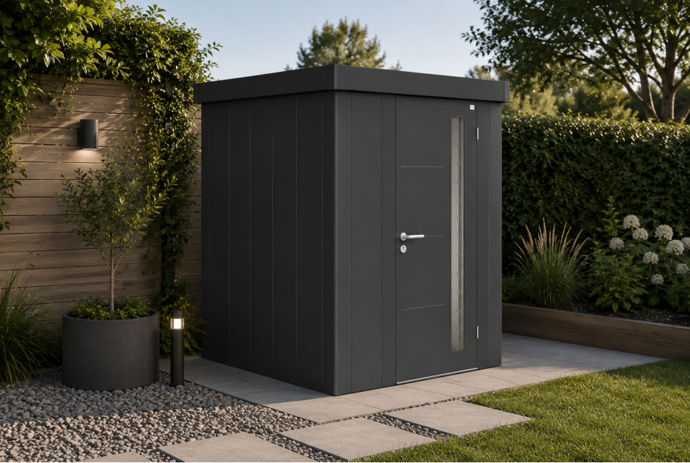 Abri de jardin métal Biohort Neo 1A porte standard 180x180 cm