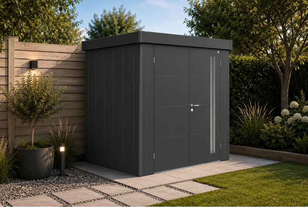 Abri de jardin métal Biohort Neo 1B double porte 236x180 cm