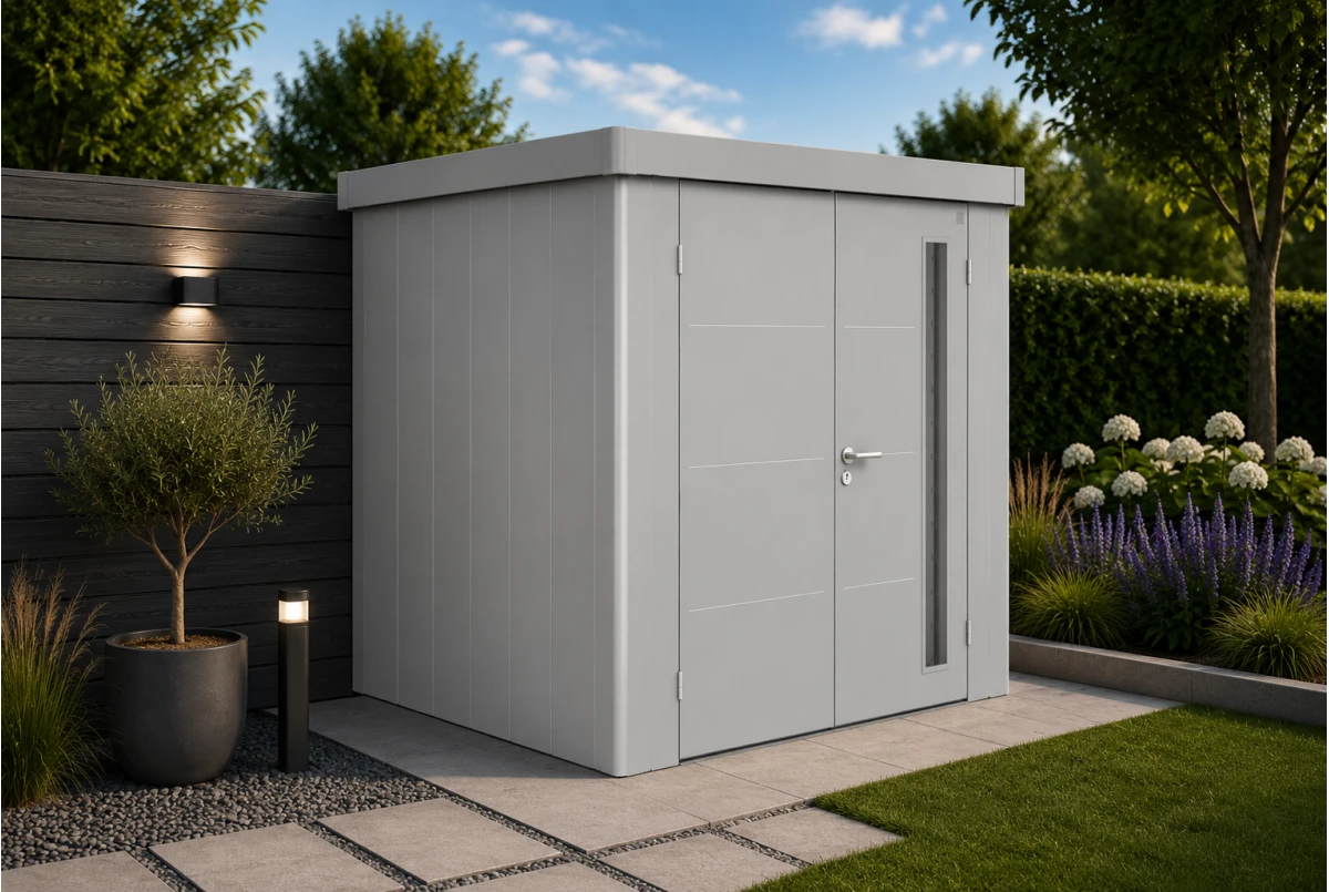 Abri de jardin métal Biohort Neo 2B double porte 236x236 cm