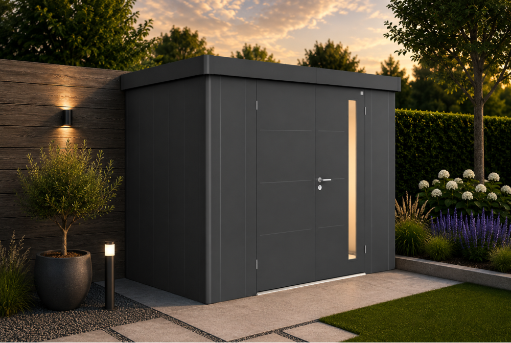 Abri de jardin métal Biohort Neo 2D double porte 348x236 cm