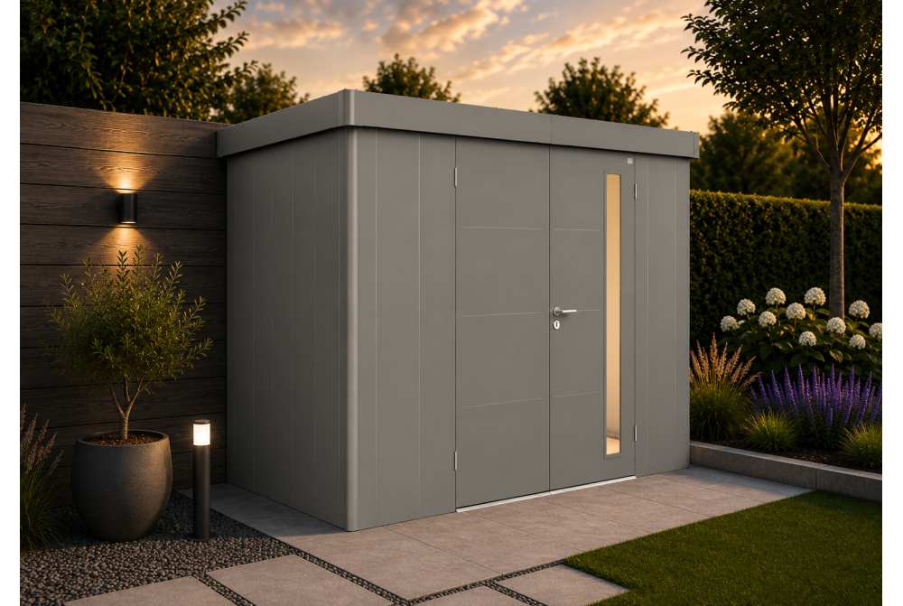 Abri de jardin métal Biohort Neo 2D porte standard 348x236 cm