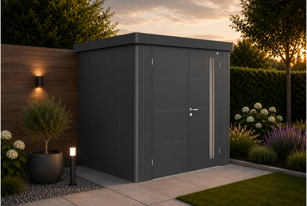 Abri de jardin métal Biohort Neo 3B double porte 236x292 cm