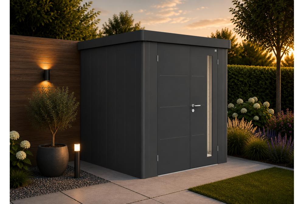 Abri de jardin métal Biohort Neo 3B porte standard 236x292 cm