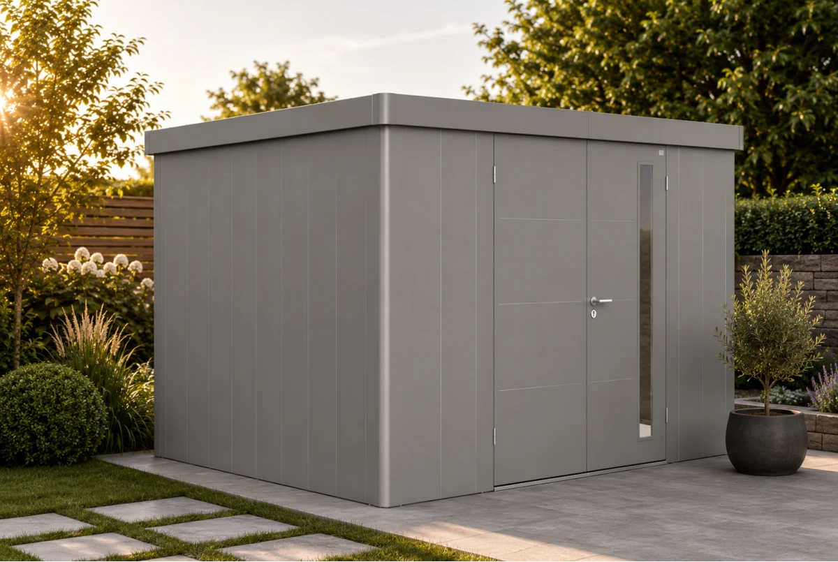 Abri de jardin métal Biohort Neo 3D double porte 348x292 cm