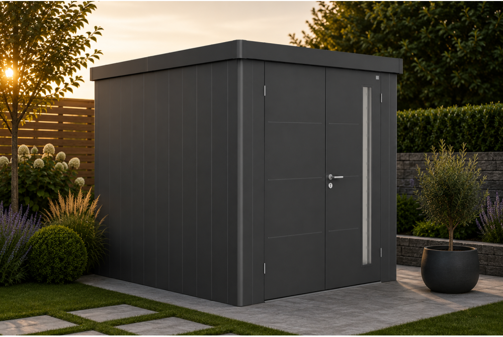 Abri de jardin métal Biohort Neo 4B double porte 236x348 cm