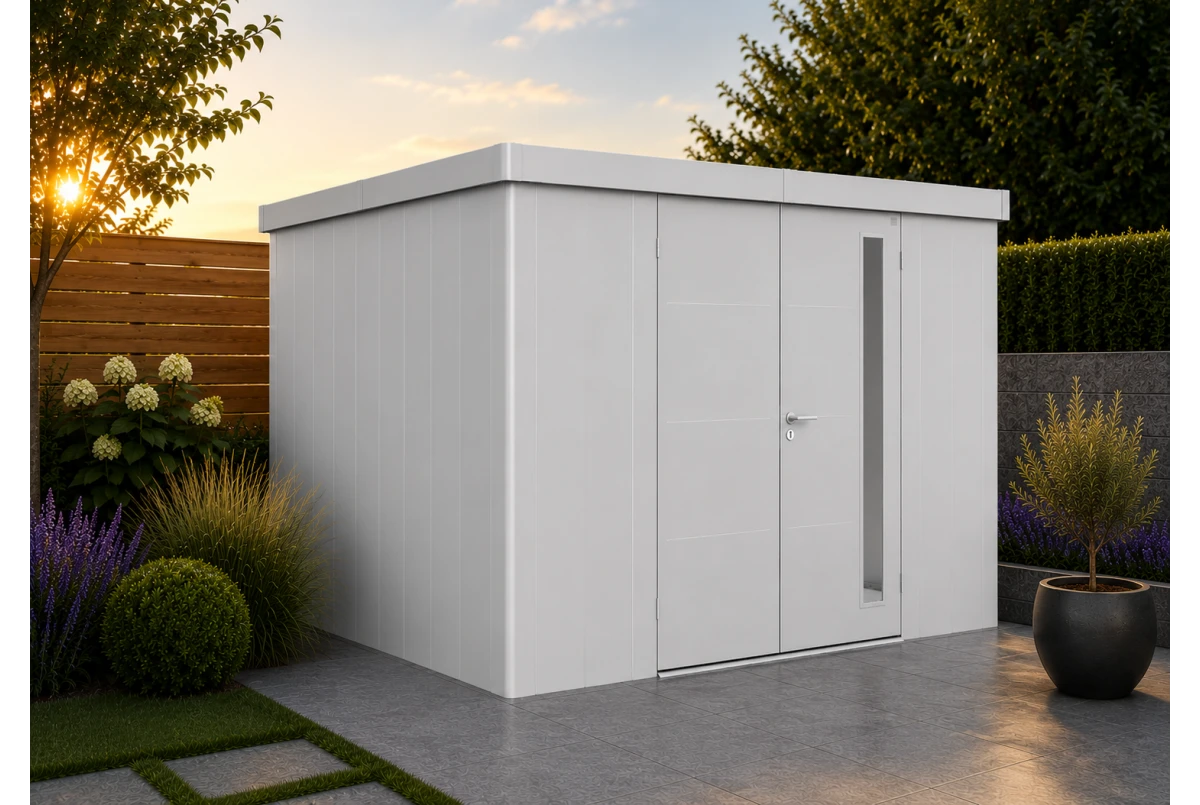 Abri de jardin métal Biohort Neo 4D double porte 348x348 cm