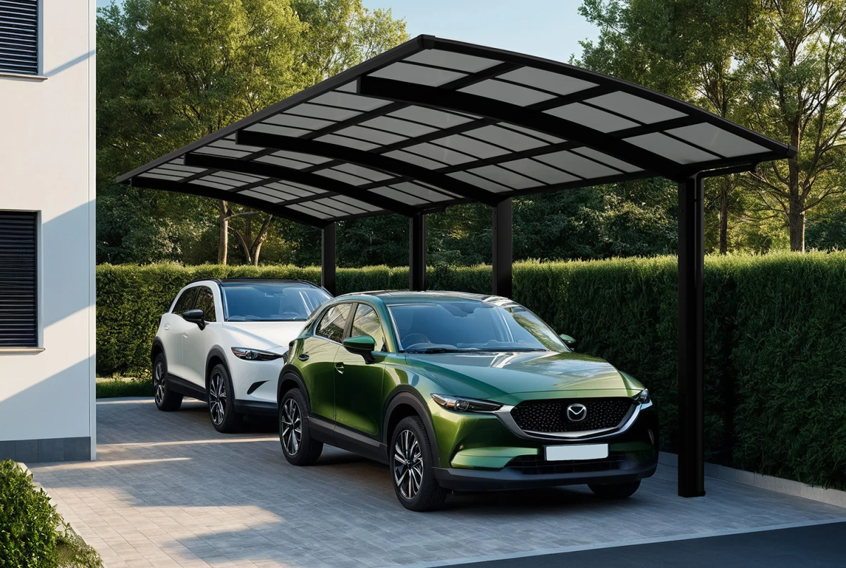 Carport XIMAX Tandem T60 Rall. – 11,03m×2,7m – 75kg/m²